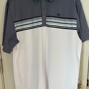 Travis Mathew Gray and White Polo Shirt